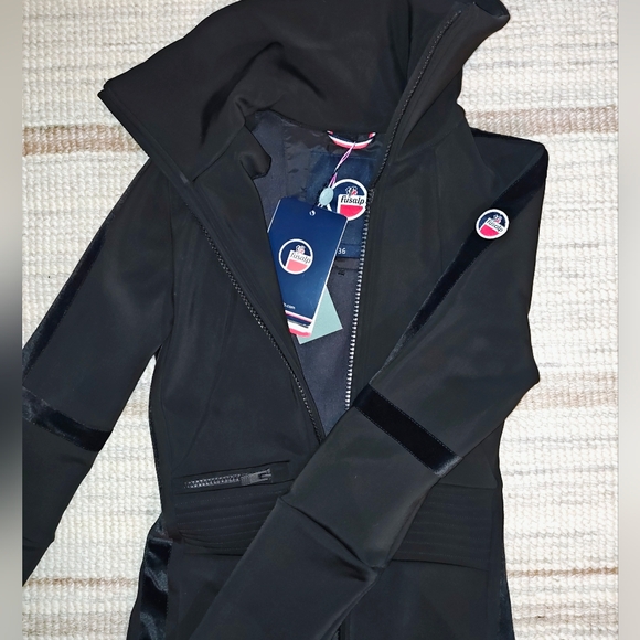 Fusalp Black Moto Turtleneck High-neck Stirrup Fitted Ski Suit Cordova Goldbergh - Picture 6 of 6